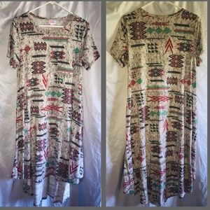 LULAROE Abstract Pattern High Low Casual Dress